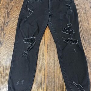 Maurice’s Women’s Black Distressed Skinny Jeans Size 32
